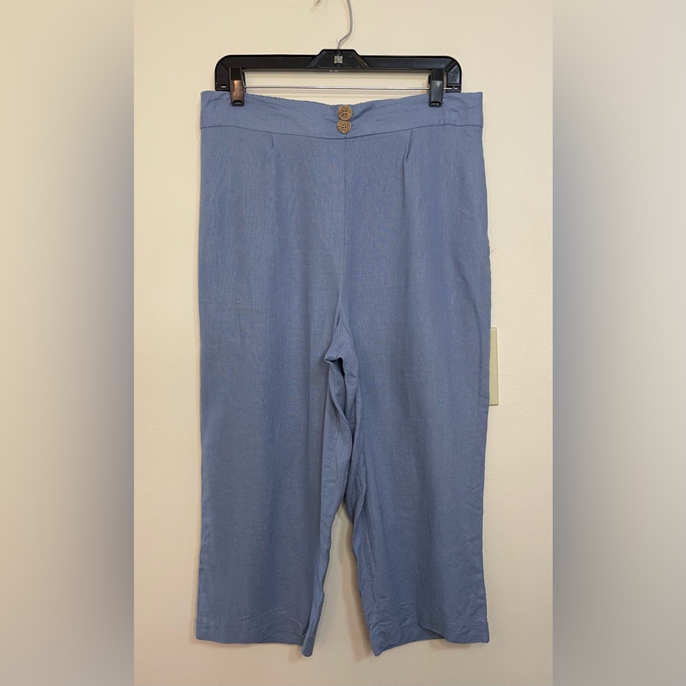Esmara Women’s Linen Blend Wide Leg Cropped Pant Size EUR 42. NWOT